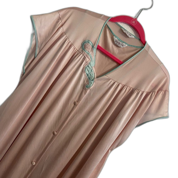 Vanity Fair Other - Vintage L Peignoir Nightgown Robe 2 Pc Set Pink Coquette Dainty Fairy Retro b227